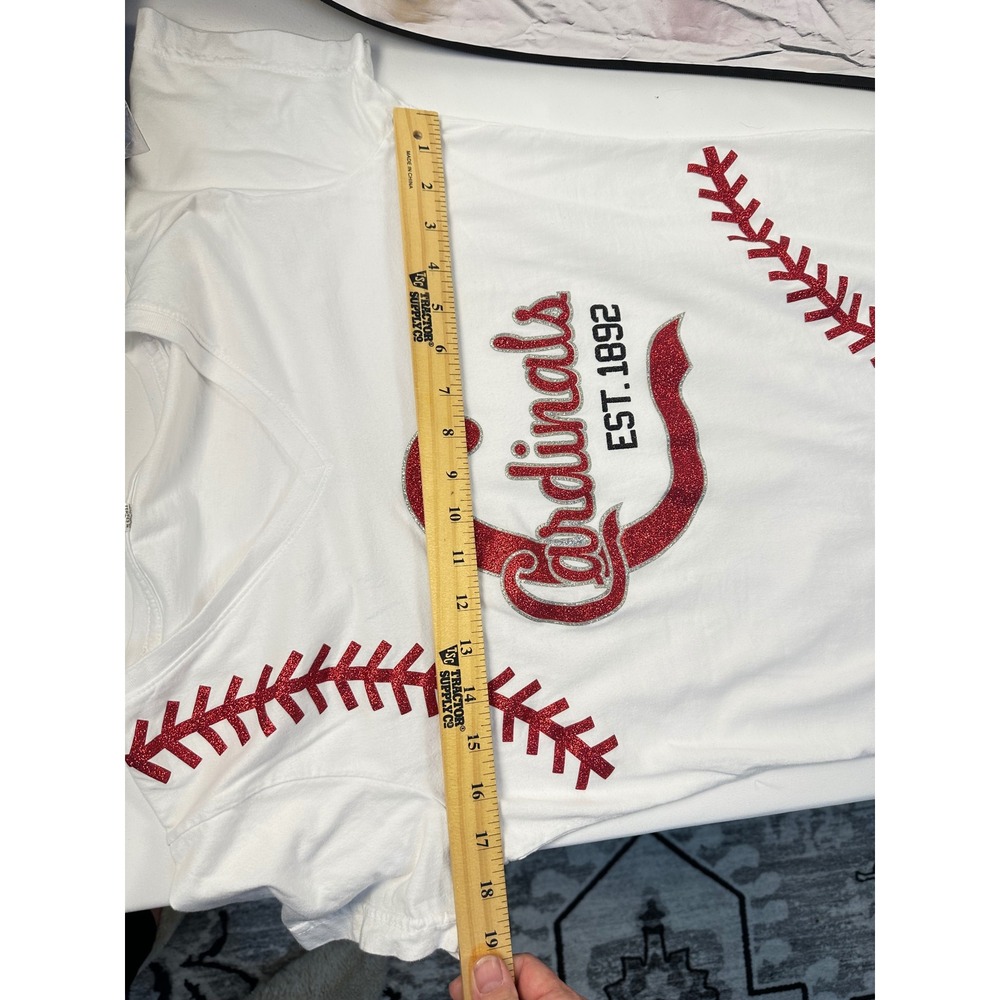 St. Louis Cardinals T-Shirt Women's Baseball V-Neck Sparkle MLB‎ Licensed - Picture 7 of 14